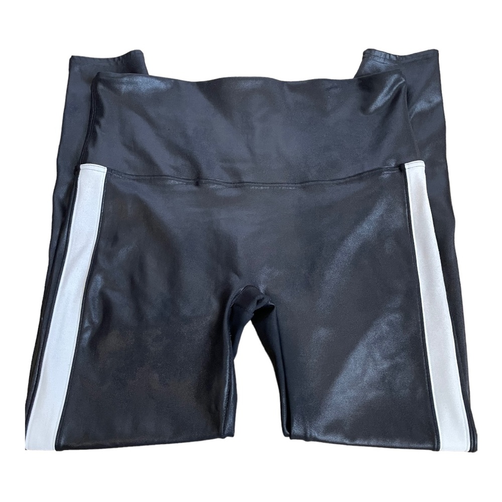 SPANX Faux Leather Side Stripe Leggings 2X Black - Picture 4 of 14